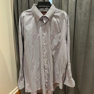 Nordstrom blue and white striped button down shirt